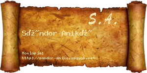 Sándor Anikó névjegykártya